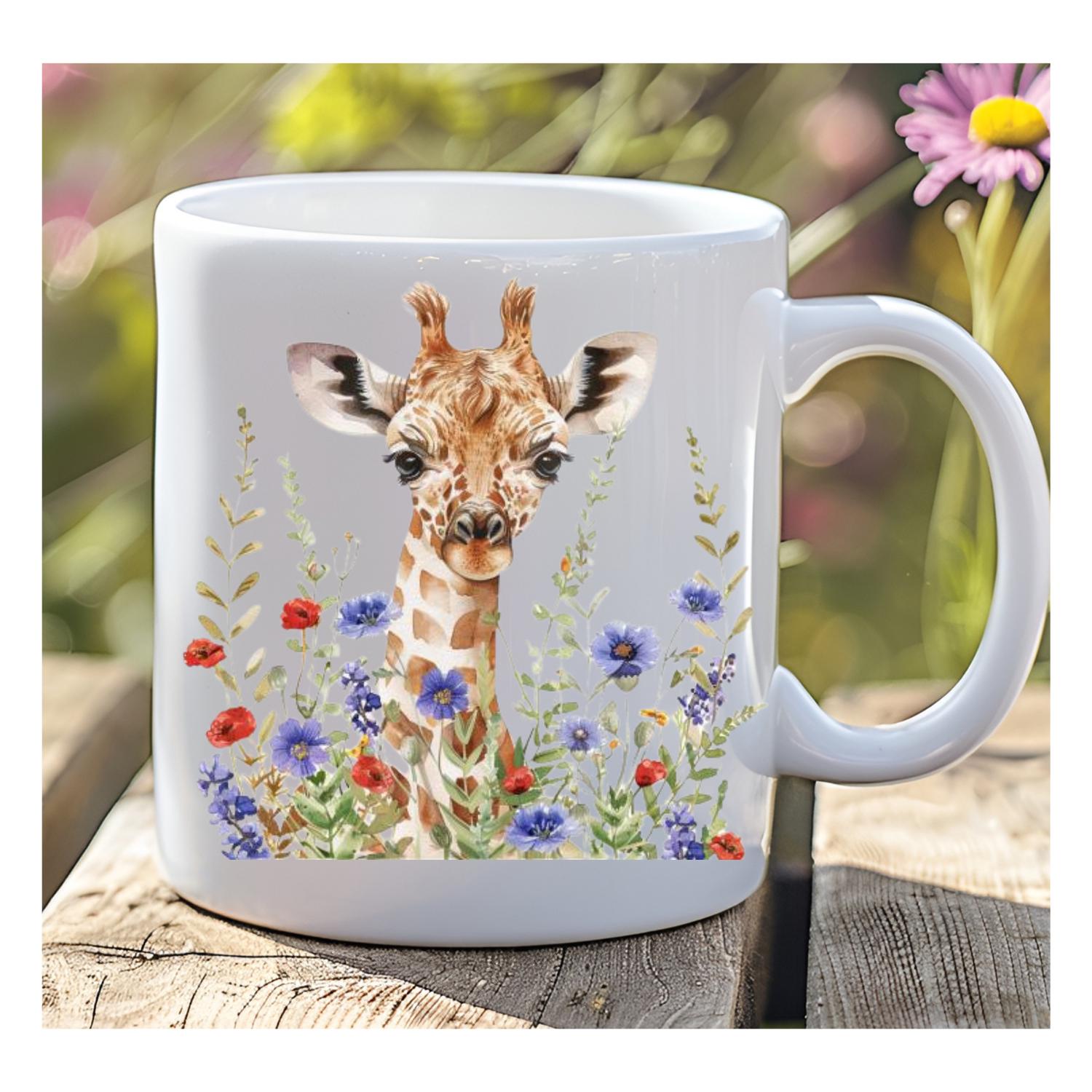 Giraffe Design Mug. Watercolour Design Coffee Mug