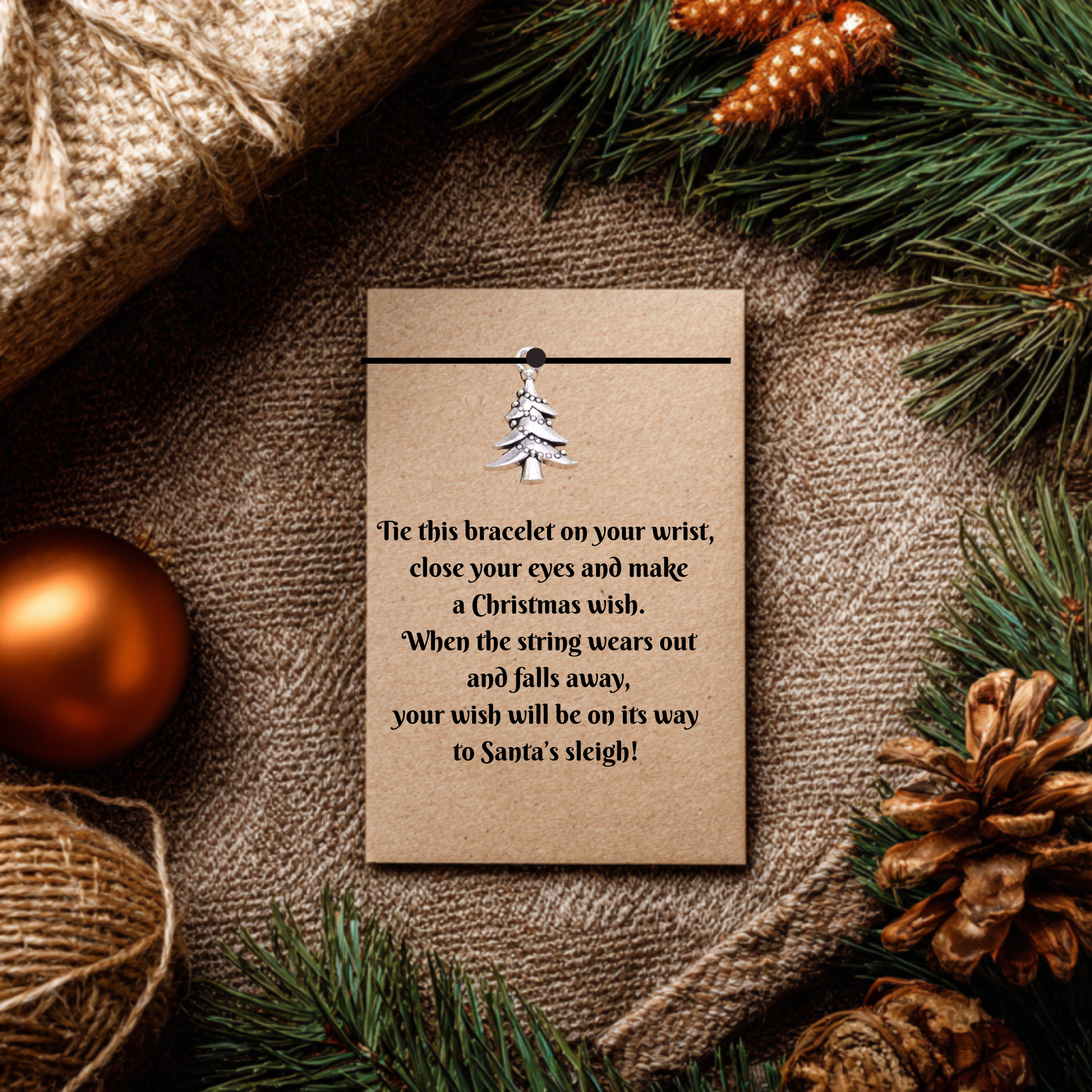 Christmas Wish Bracelet Gift Card With Envelope