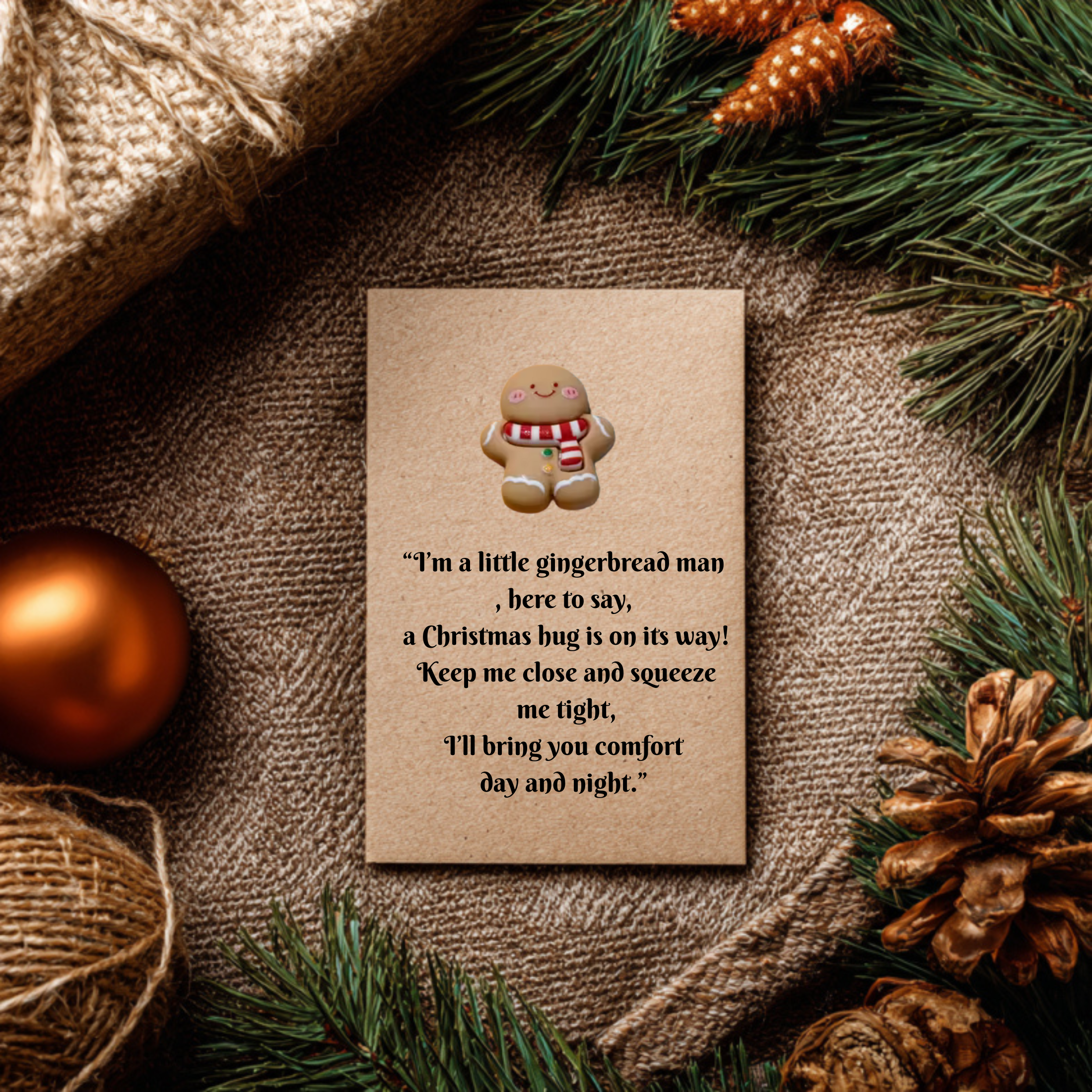 Christmas Gingerbread man Pocket Hug