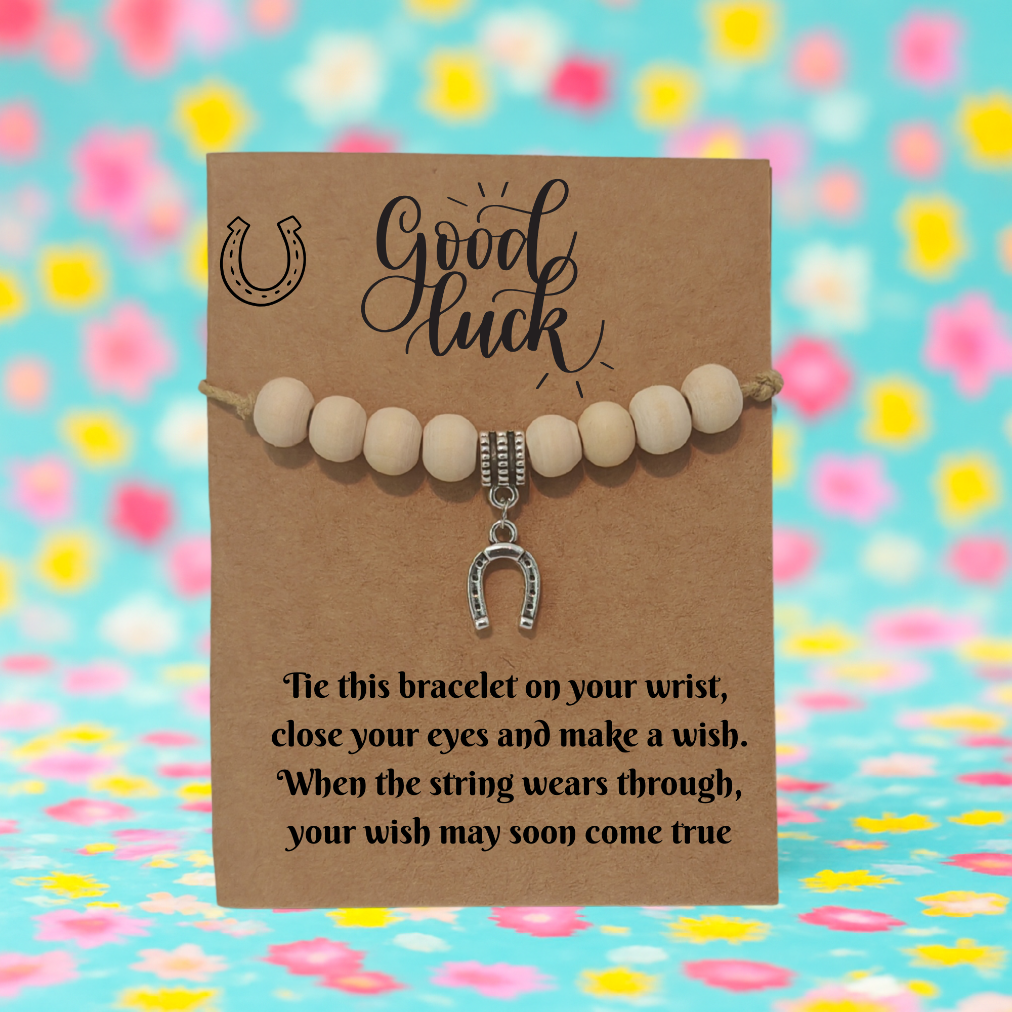 Good Luck Wish Bracelet with Horseshoe Charm