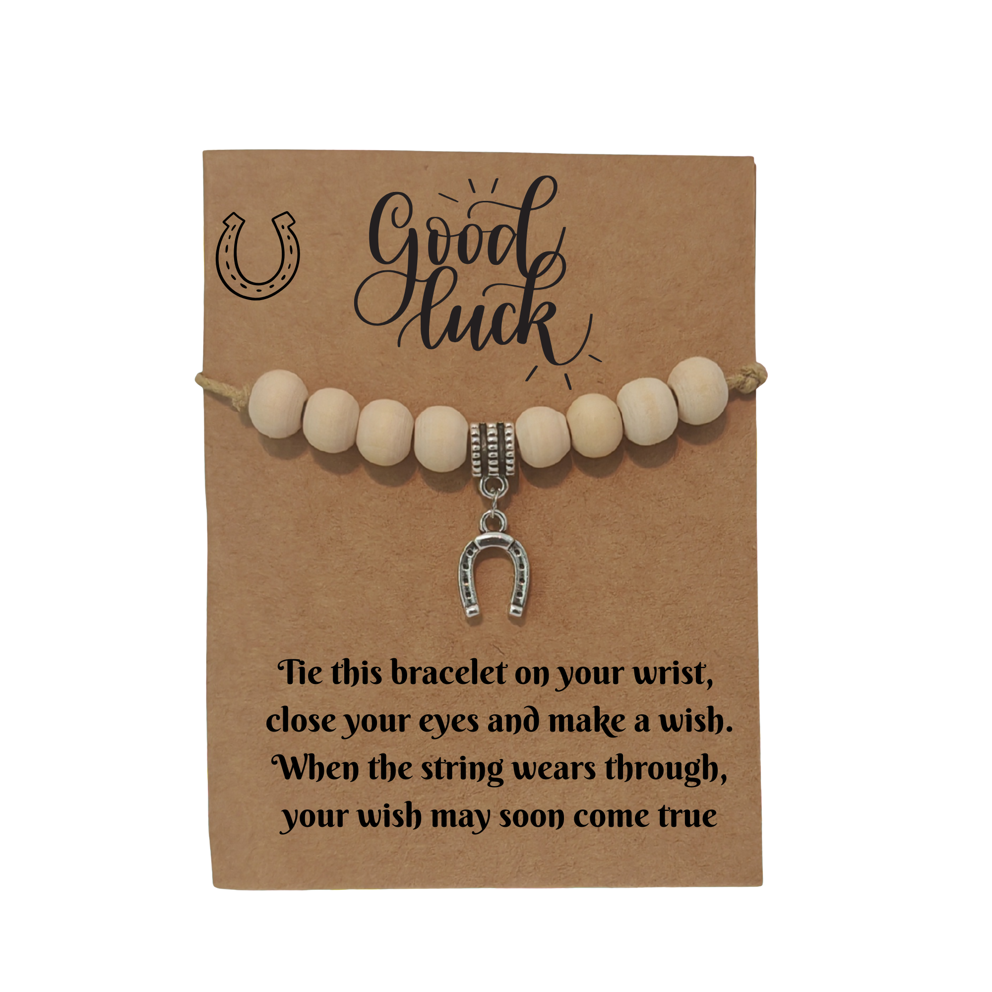 Good Luck Wish Bracelet with Horseshoe Charm