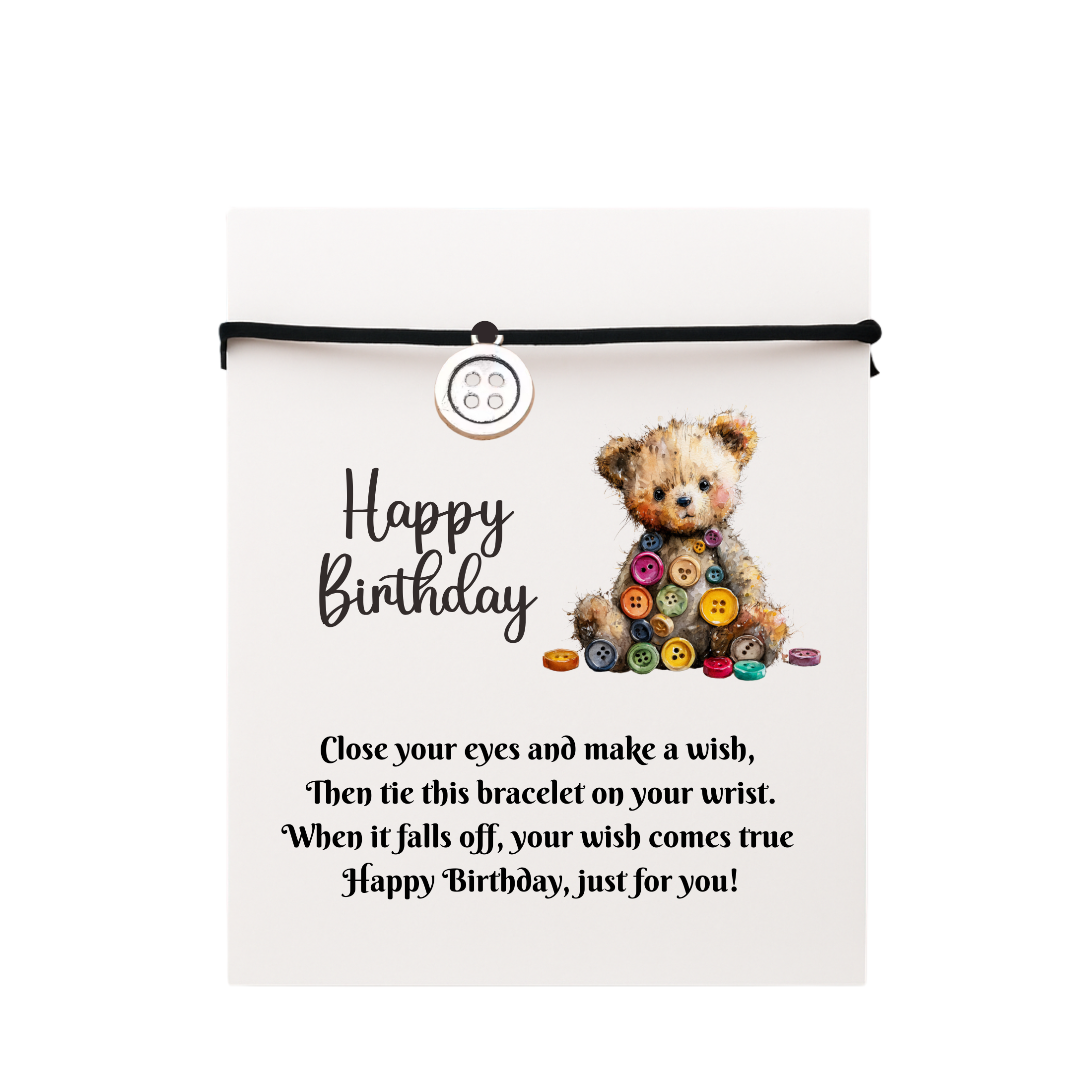 Birthday Button Wish Bracelet Gift Card With Envelope (Copy)