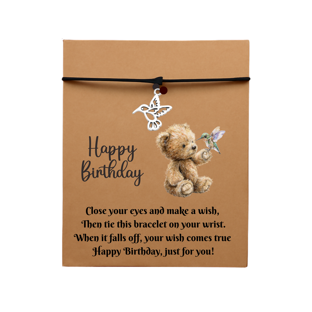Birthday Humming Bird Wish Bracelet Gift Card With Envelope
