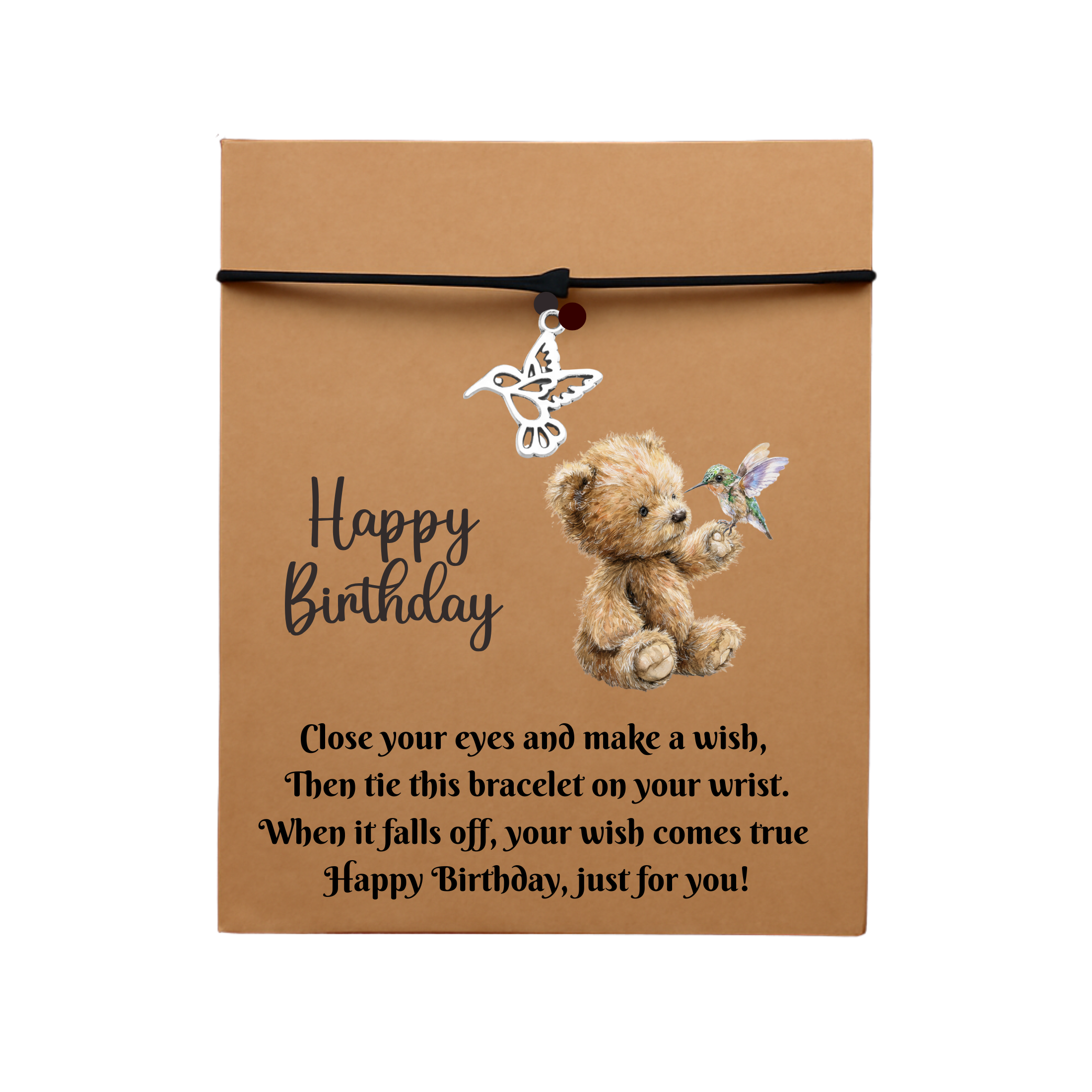 Birthday Humming Bird Wish Bracelet Gift Card With Envelope
