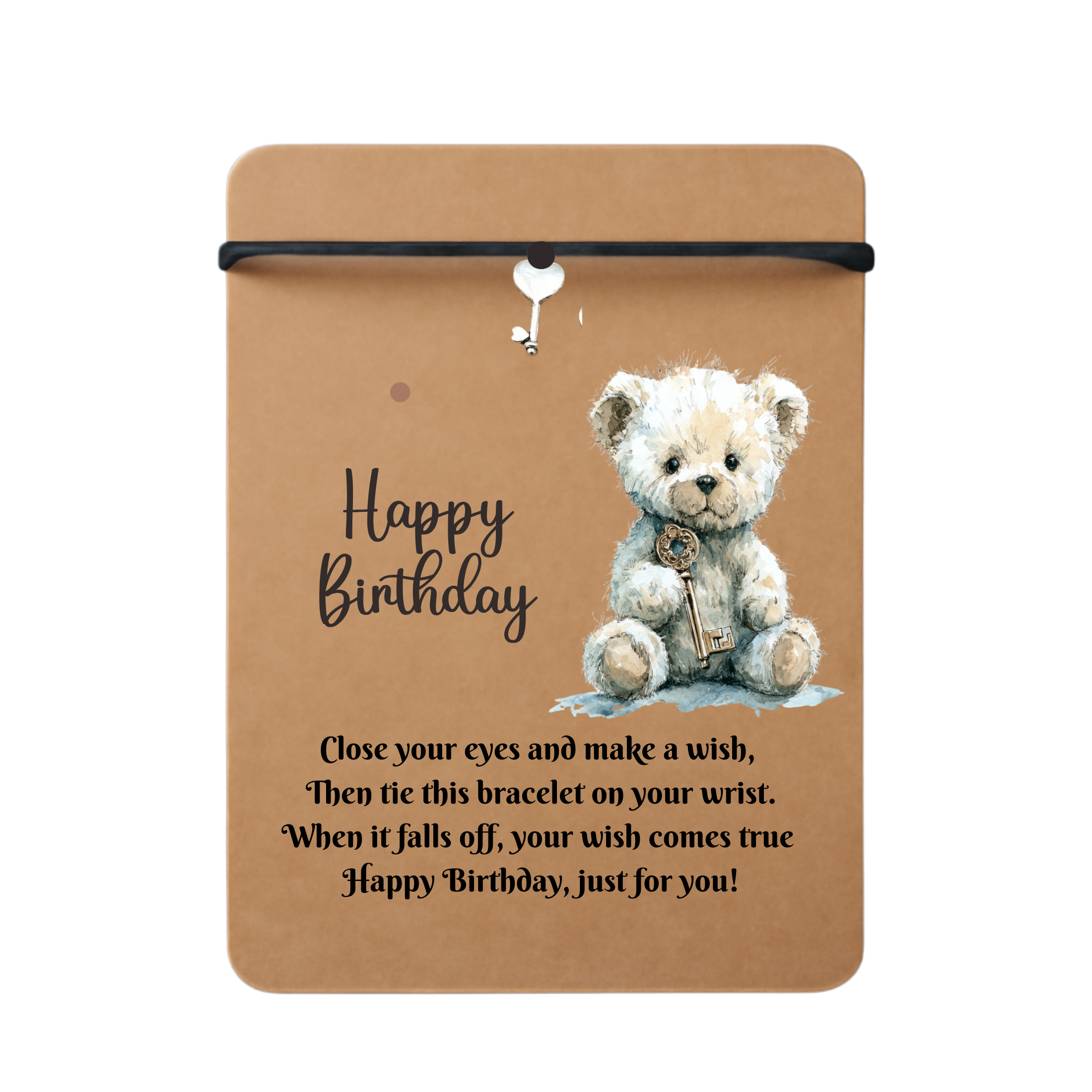 Birthday Key Wish Bracelet Gift Card With Envelope