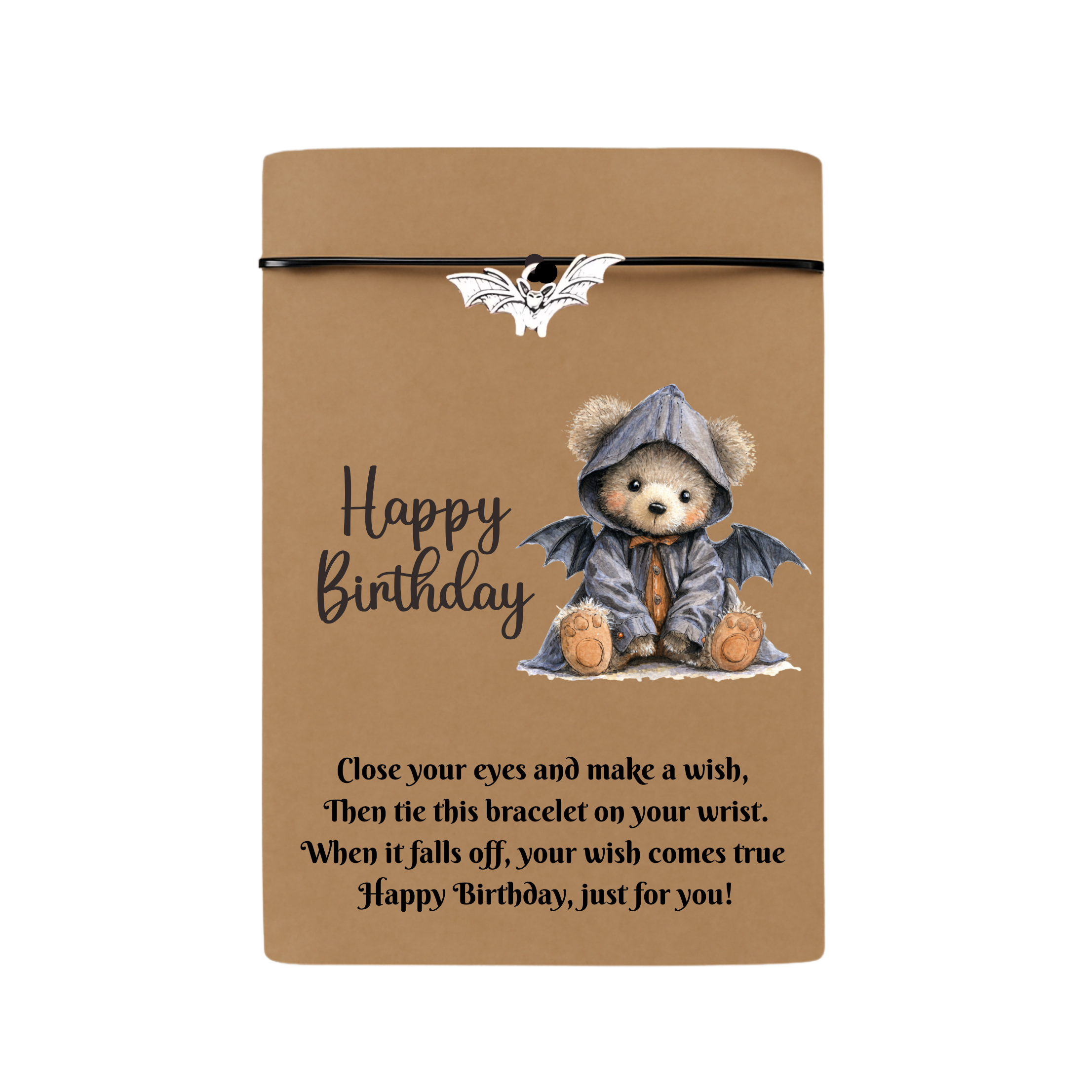 Birthday Bat Wish Bracelet Gift Card With Envelope
