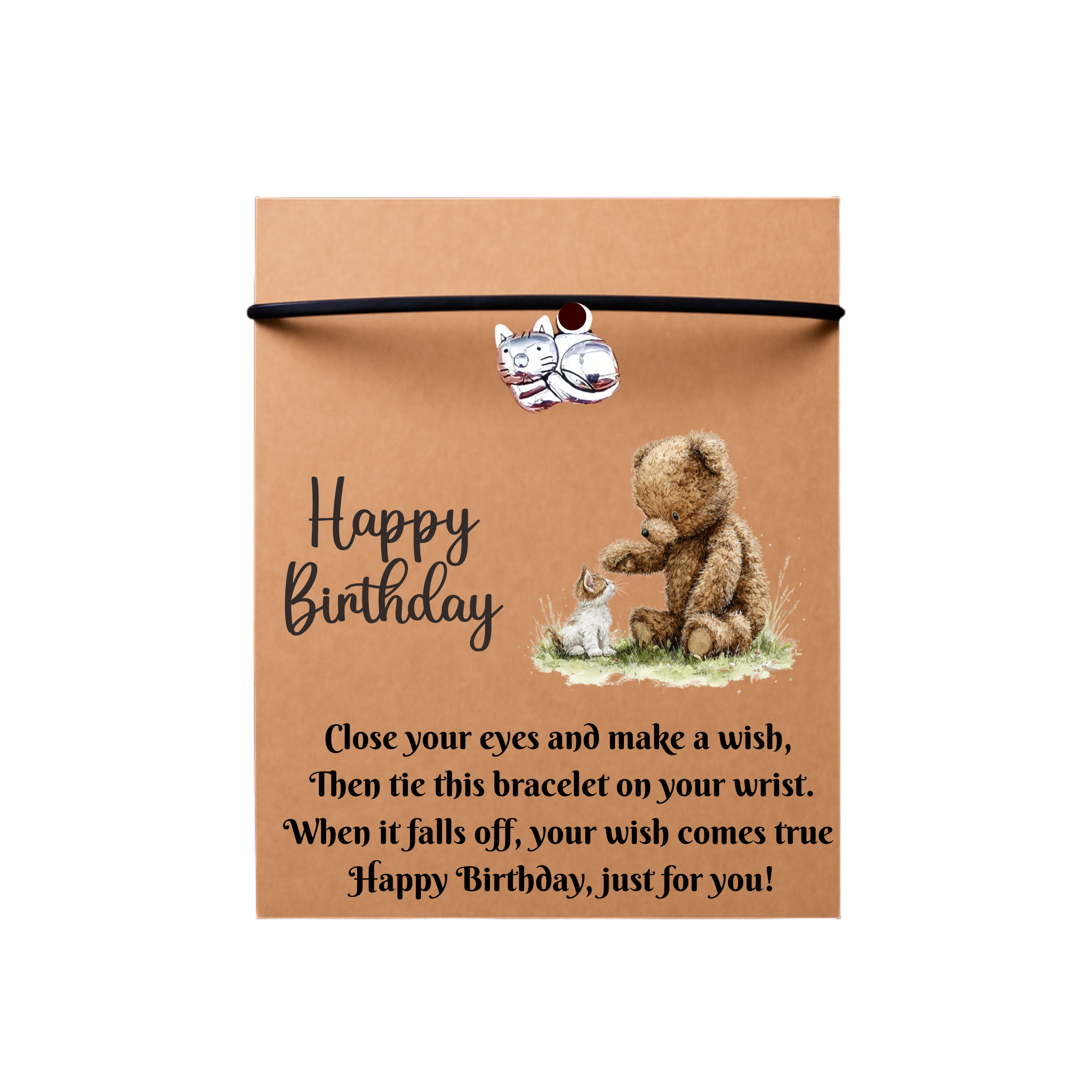 Birthday Cat Kitten Wish Bracelet Gift Card With Envelope