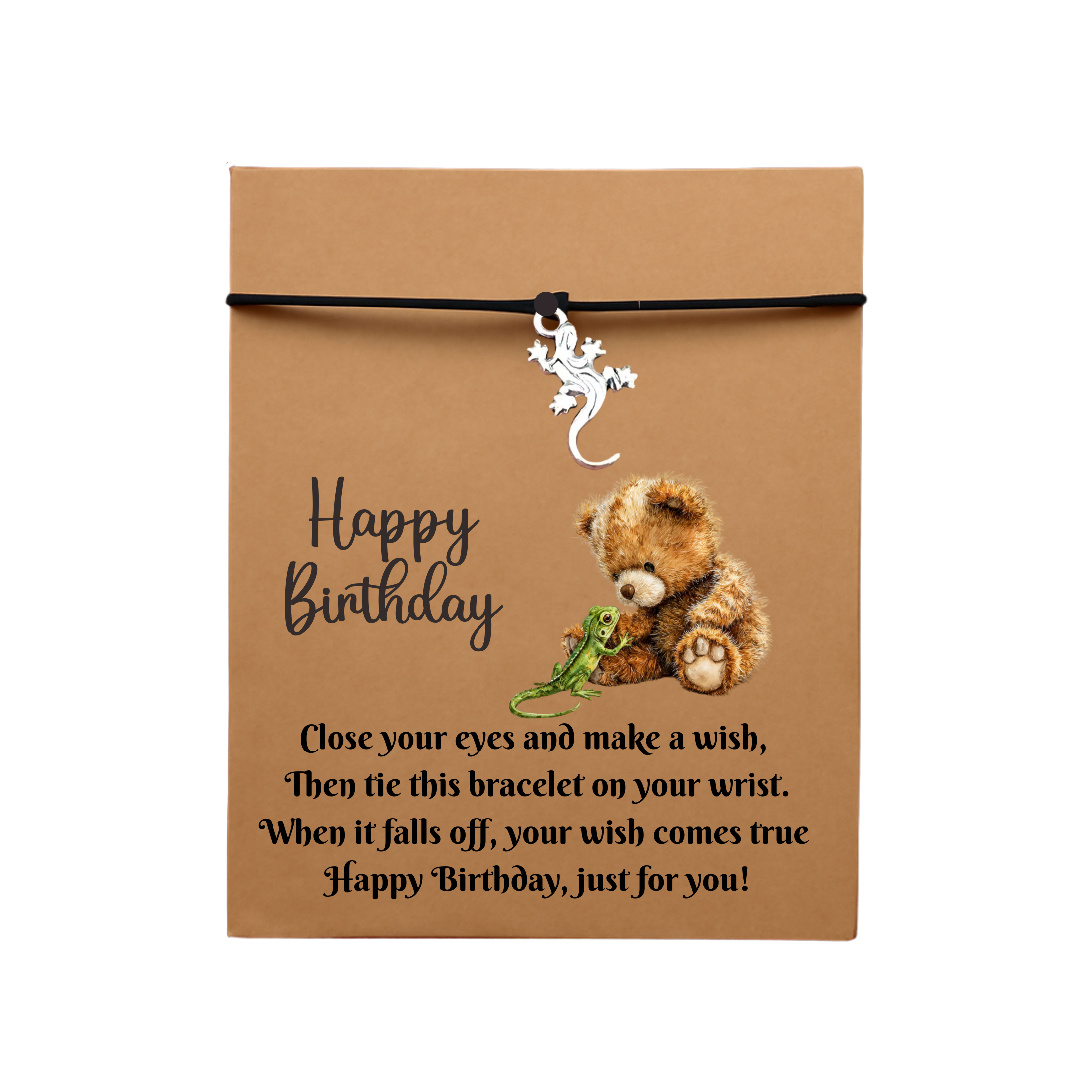 Birthday  Gecko Wish Bracelet Gift Card With Envelope