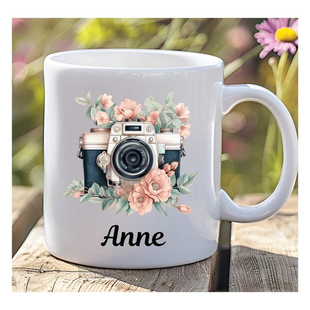 Photographer Camera Design Personalised Mug With Name