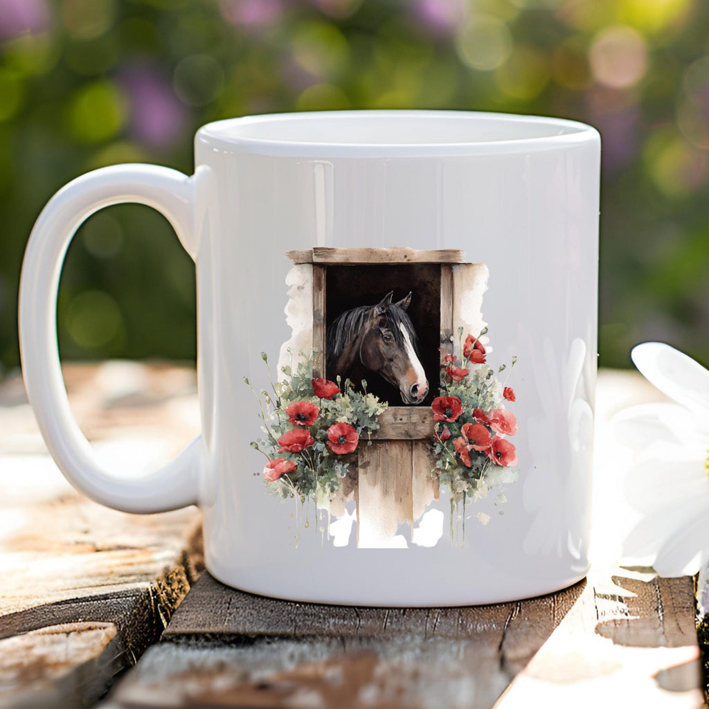 Watercolour Horse Design Coffee Mug: 11oz Ceramic Mug