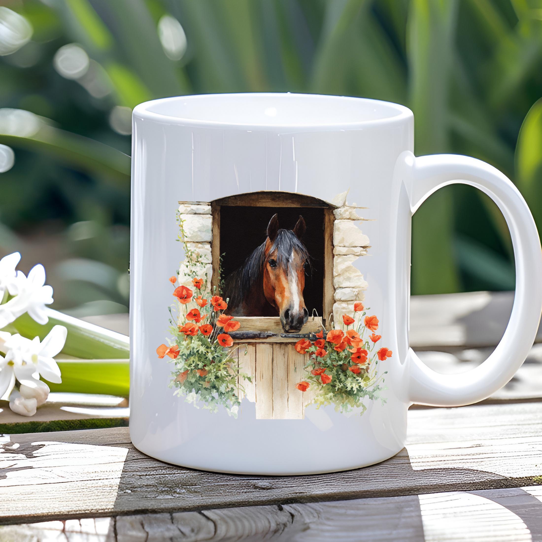 Horse Design Coffee Mug: 11oz Ceramic Mug