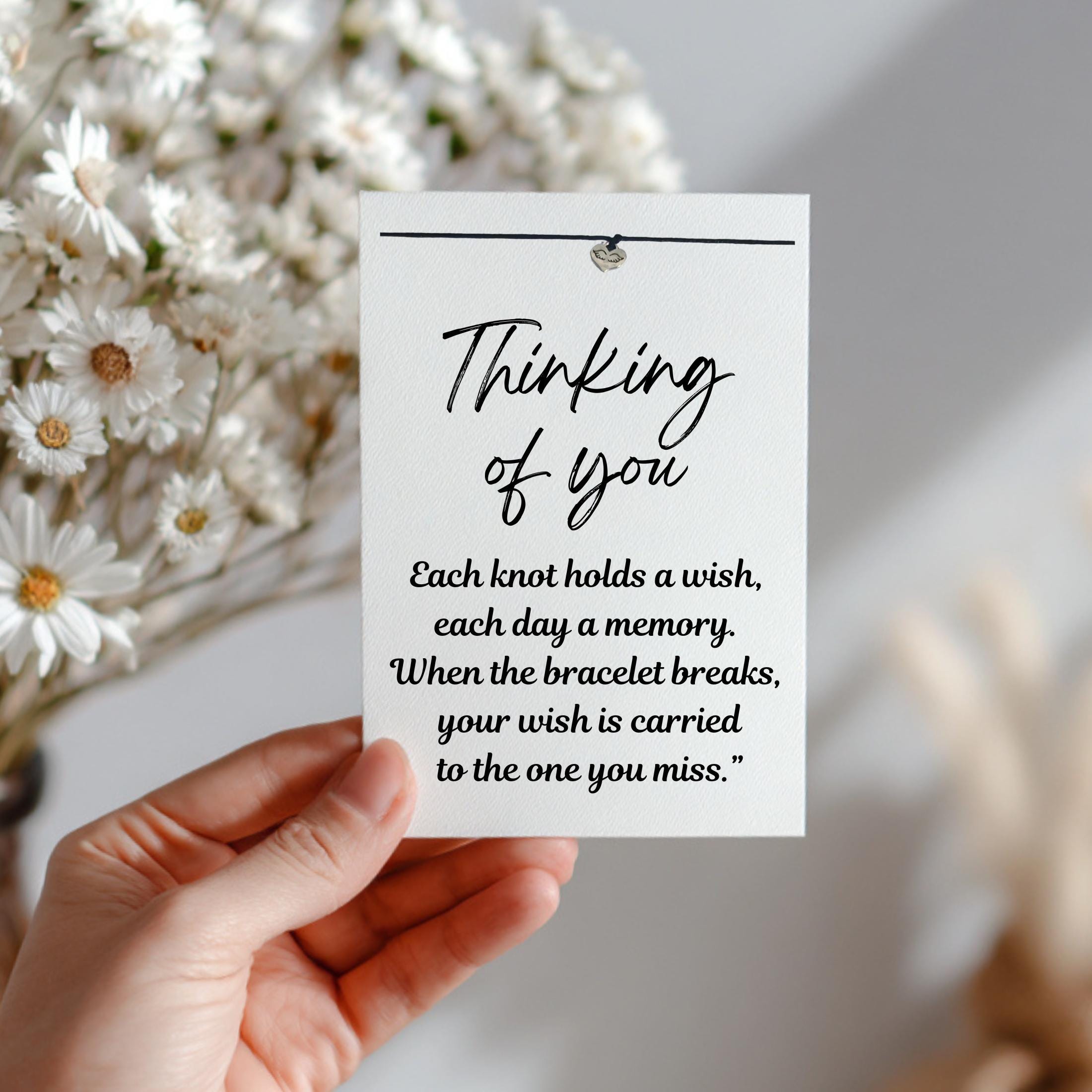 Thinking Of you Wish Bracelet – A Gentle Keepsake. Greetings Card