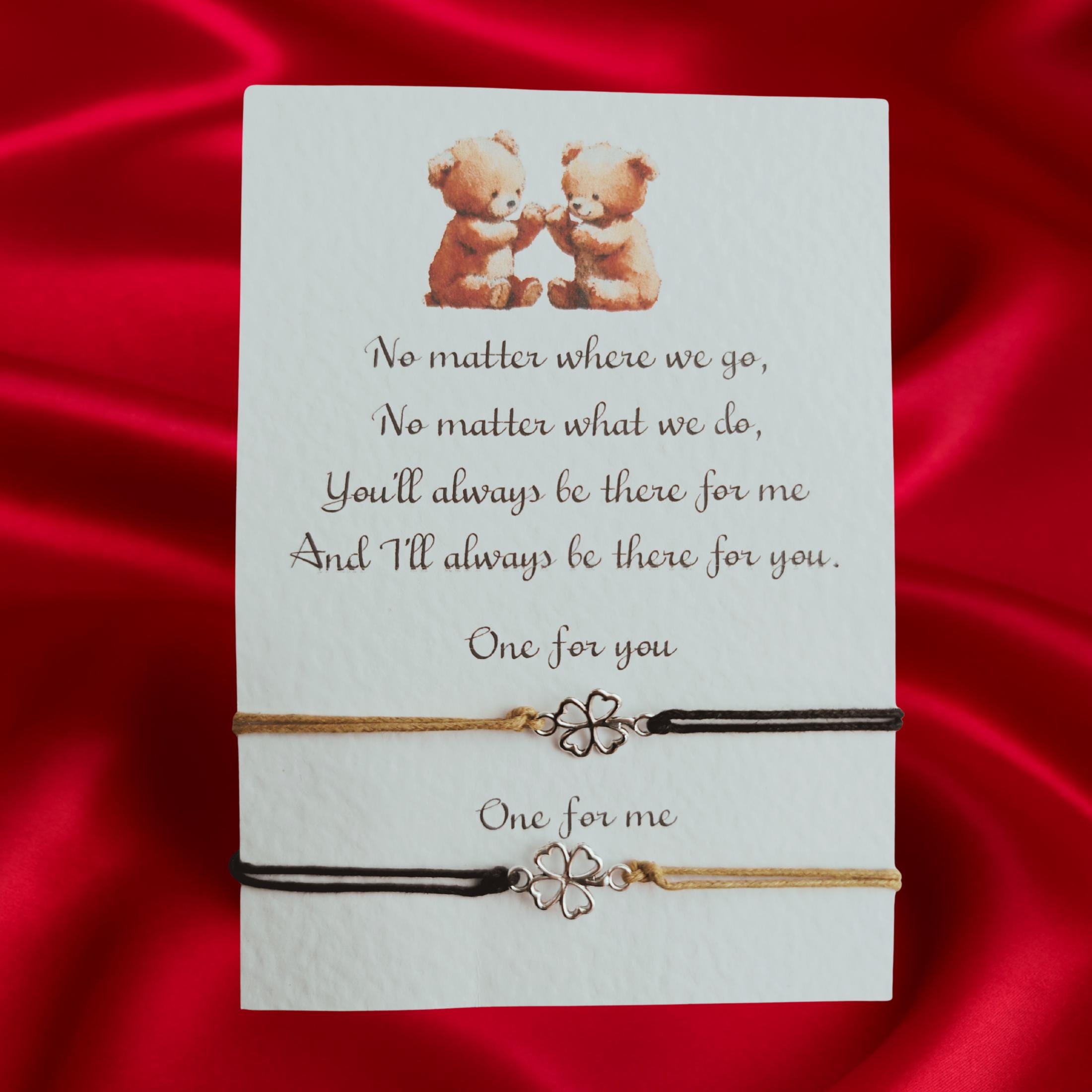 Four leaf Clover Charm Wish Bracelet Family. Mum and Daughter Gift, Mothers Day, Christmas Gift. Friendship Gift