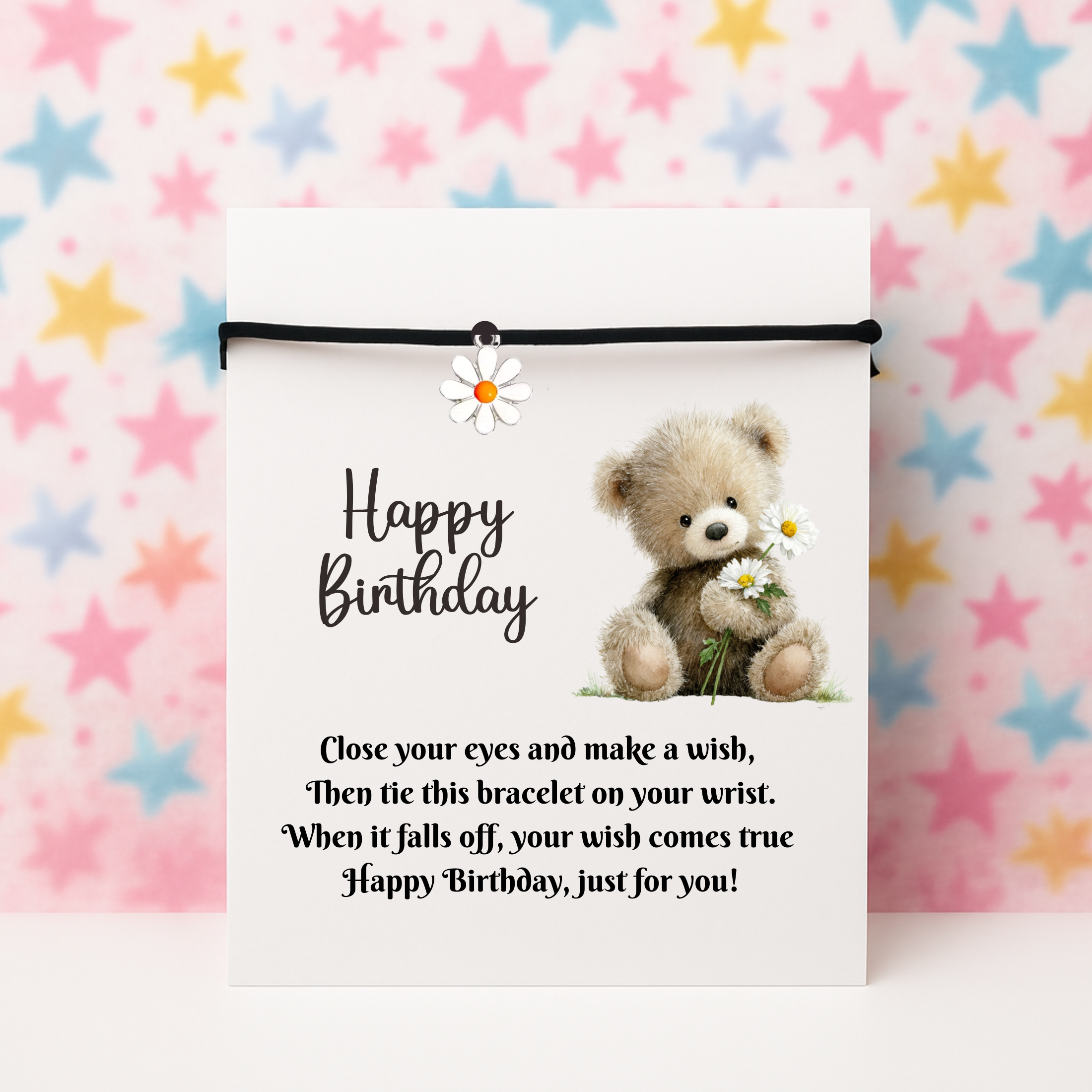 Birthday Daisy Wish Bracelet Gift Card With Envelope